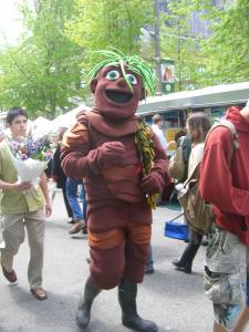 Every farmers market needs a random dude dressed up as a plant. 