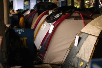 The "tent city" at the Rocking J