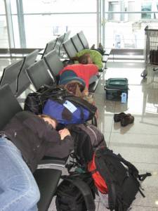 Adjusting to the time difference in the Munich Airport